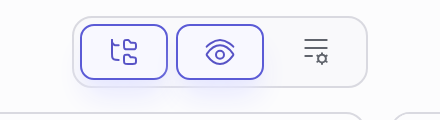 The three pane toggles in the documents header, with list and preview switched on.
