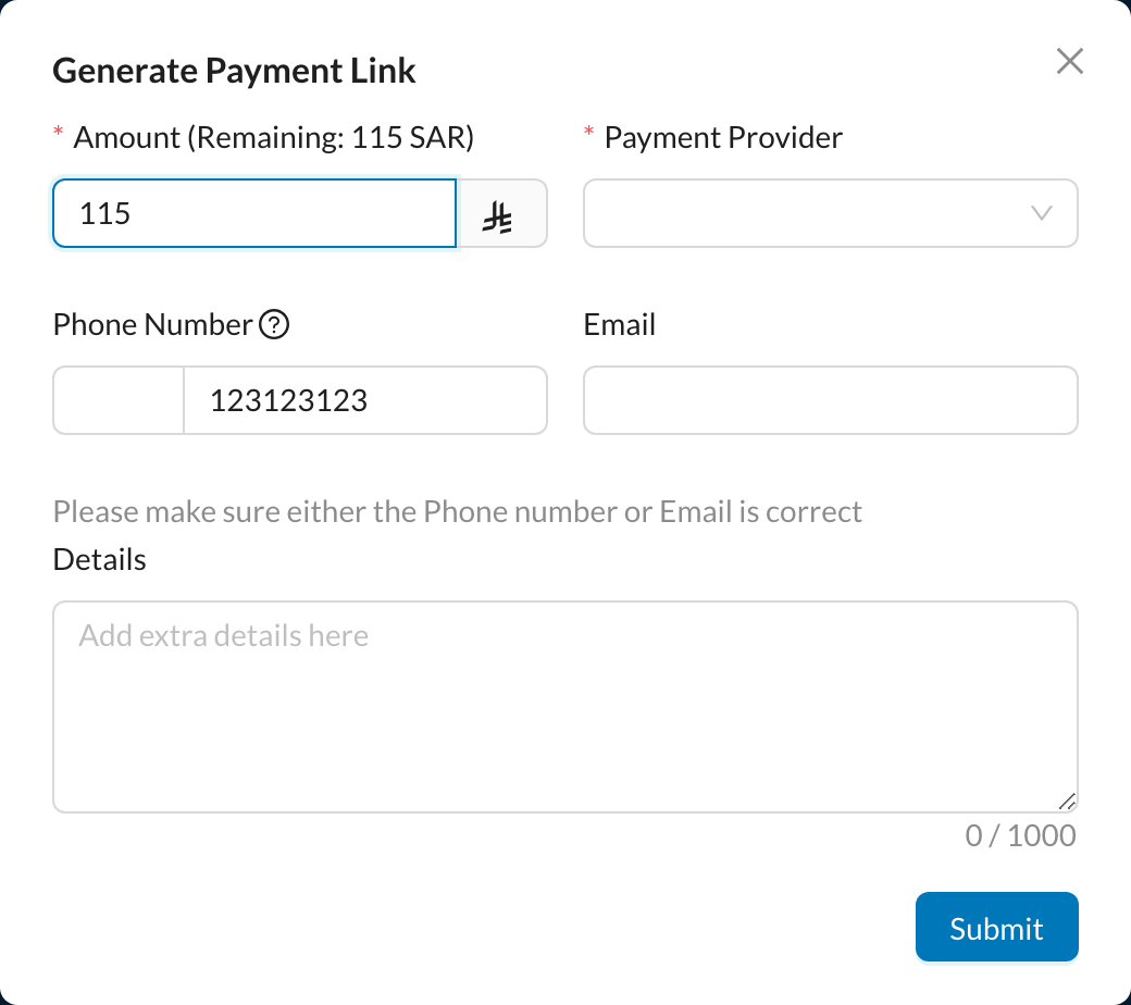 Generate Payment Link