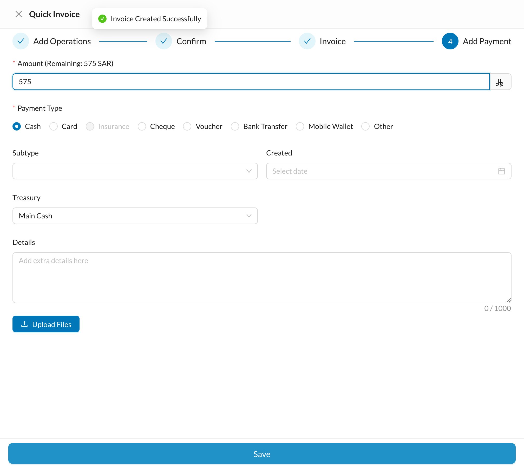Add Payment step