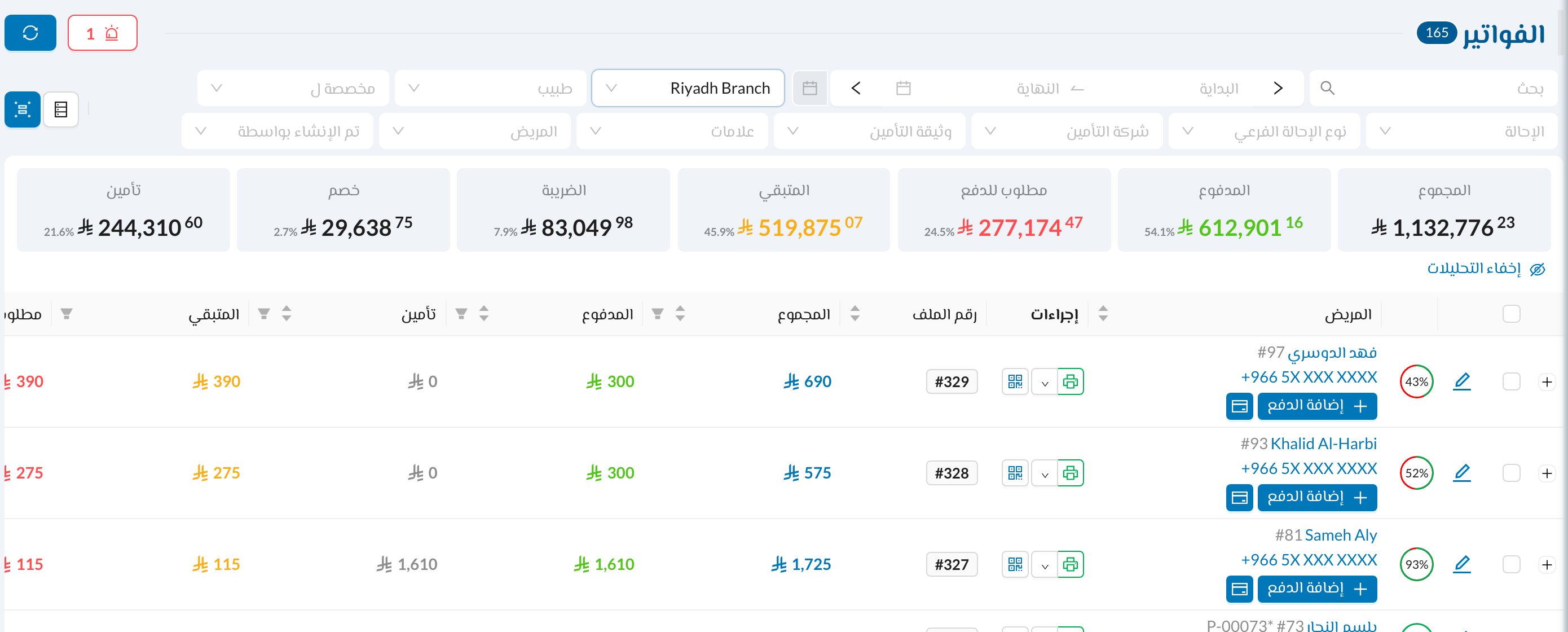 تحليلات الفواتير