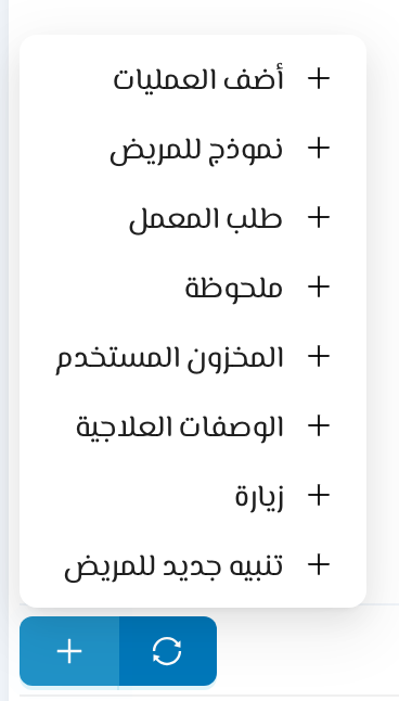 قائمة + في المخطط