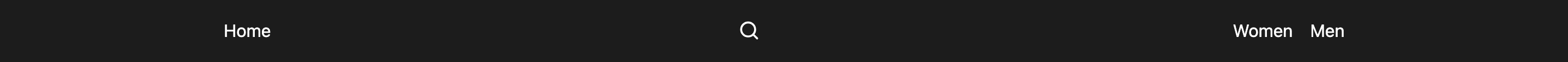 Site header with only a magnifier icon button in place of a search field