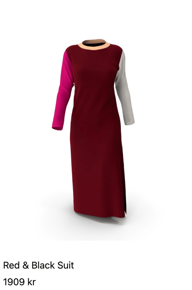 The same product card with a dress photo, the product title and the price in kronor