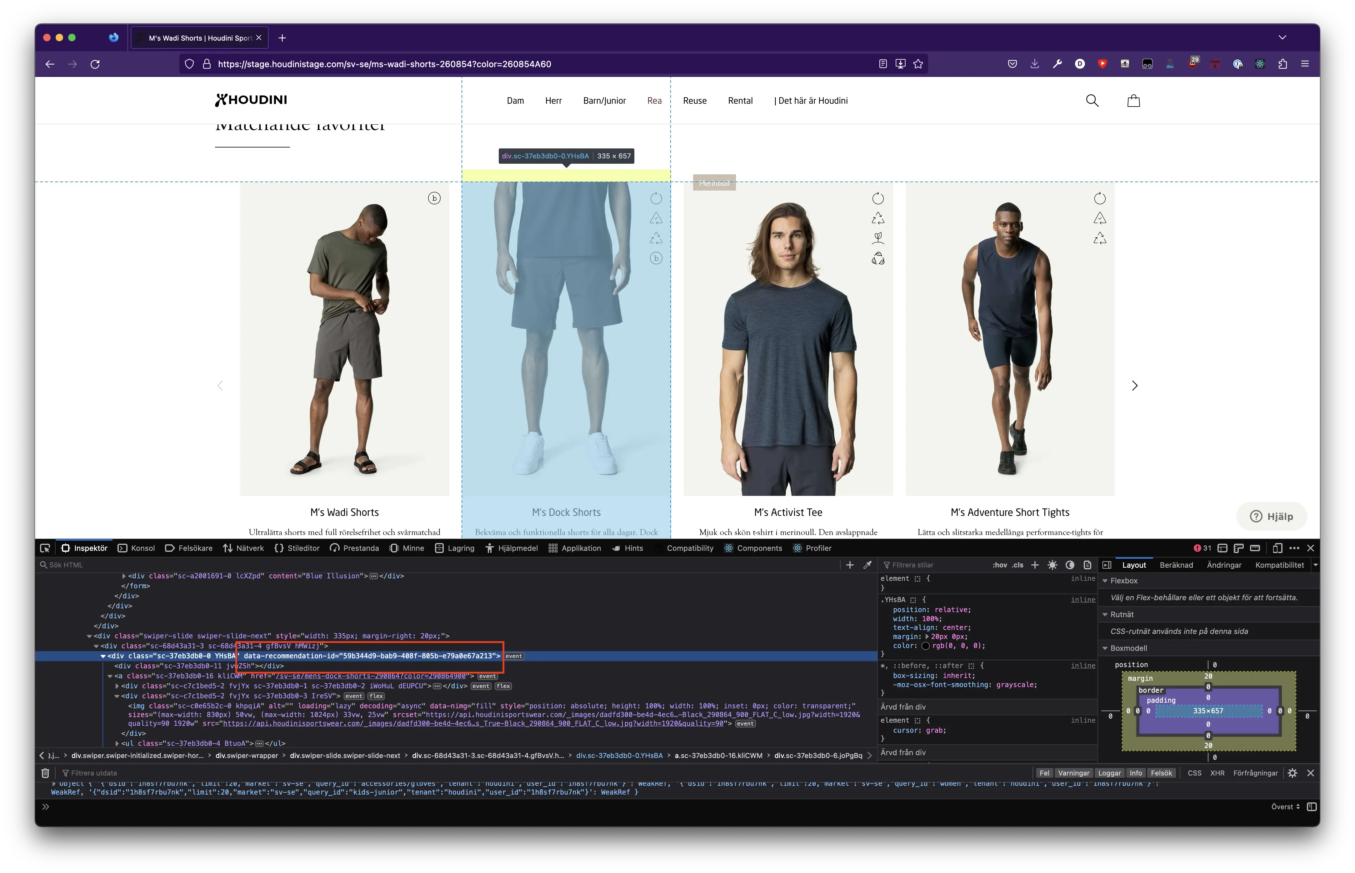 Recommendation id set on a div