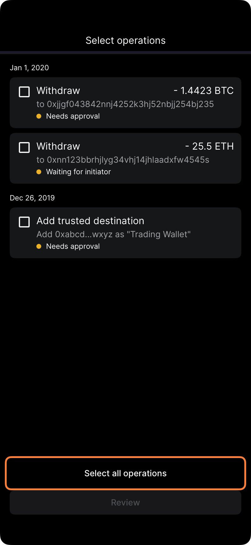 Batch creation screen showing Create new batch and Add to existing batch options