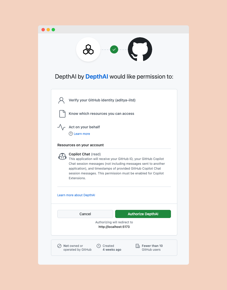 GitHub authorization page