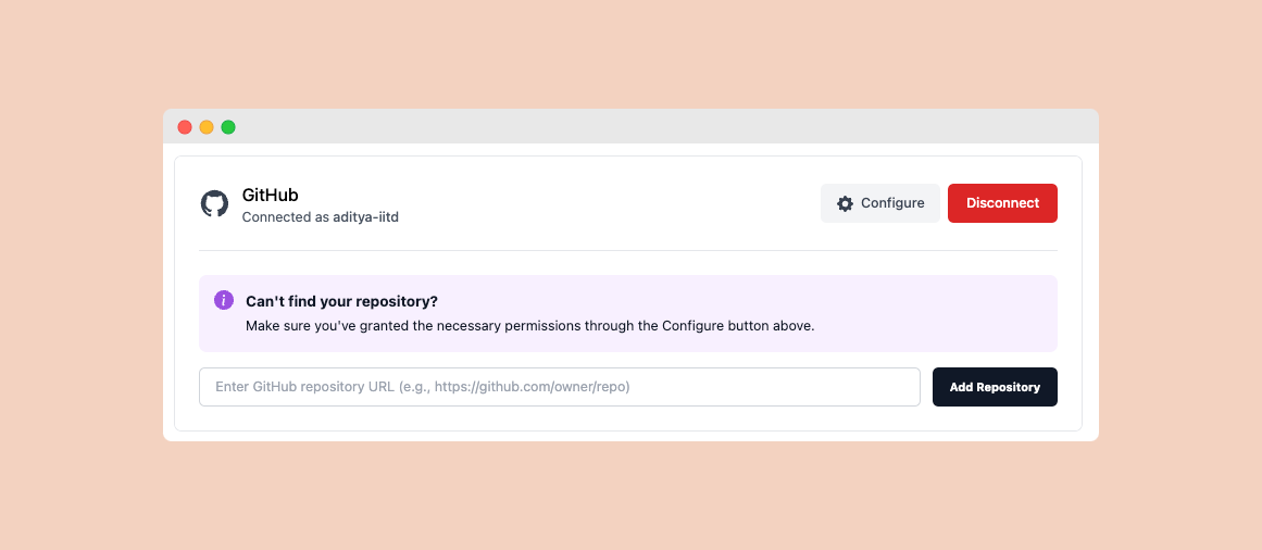 GitHub Configure Button