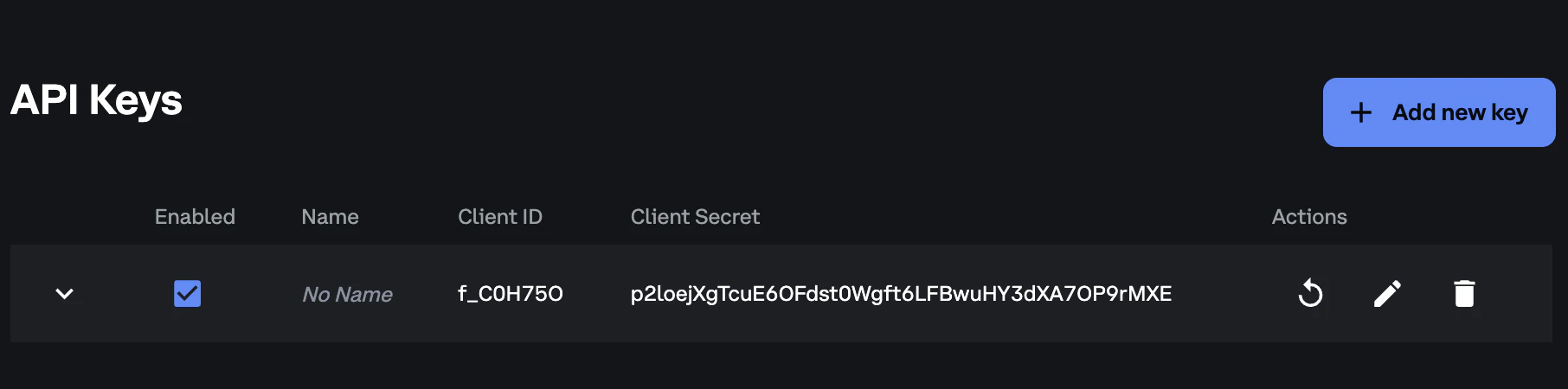 API Key Created