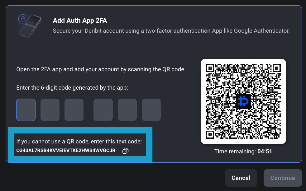 2FA Secret Setup