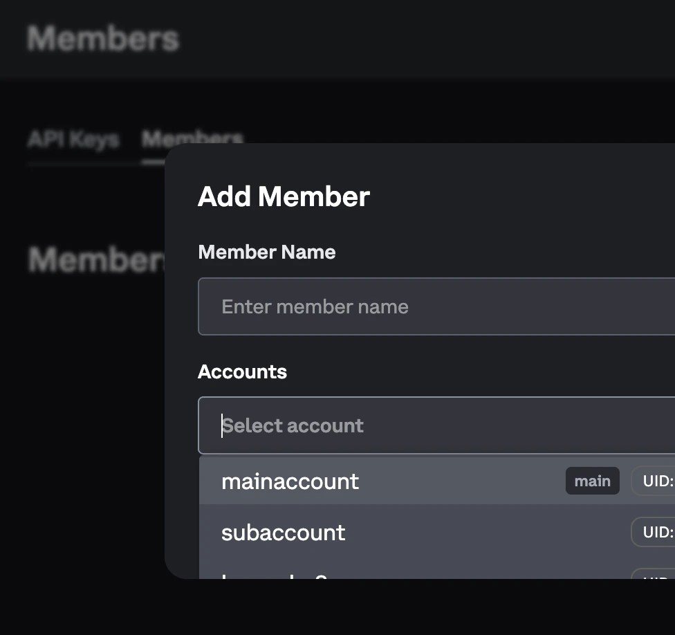Add Member Dialog