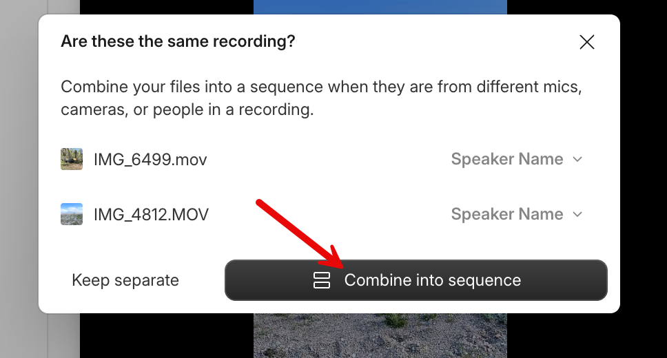 Prompt with Combine into Sequence option.