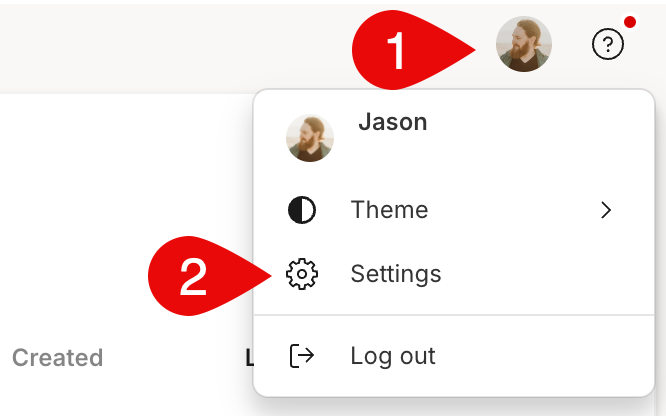 Settings page showing notification tab