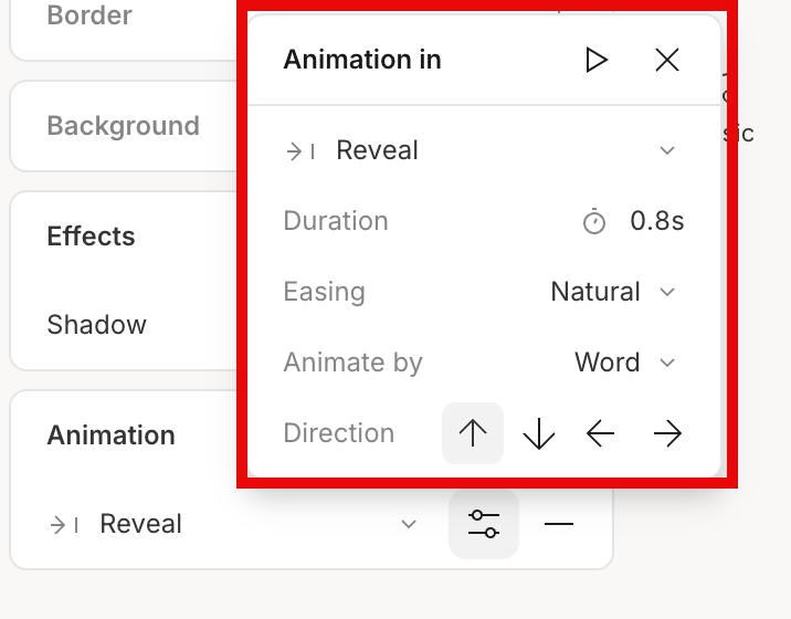 Text animation by word, line, and paragraph