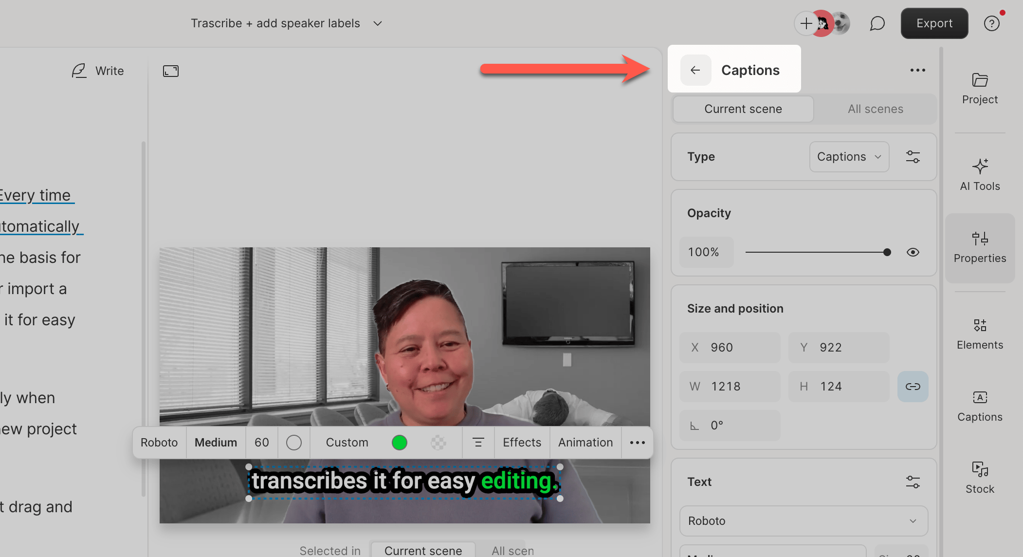 Layer-level view in the Properties panel