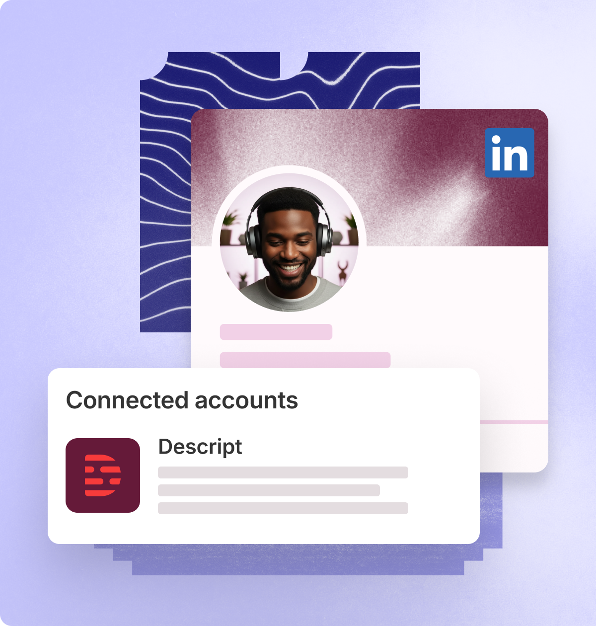 LinkedIn capability badge preview on a Descript profile