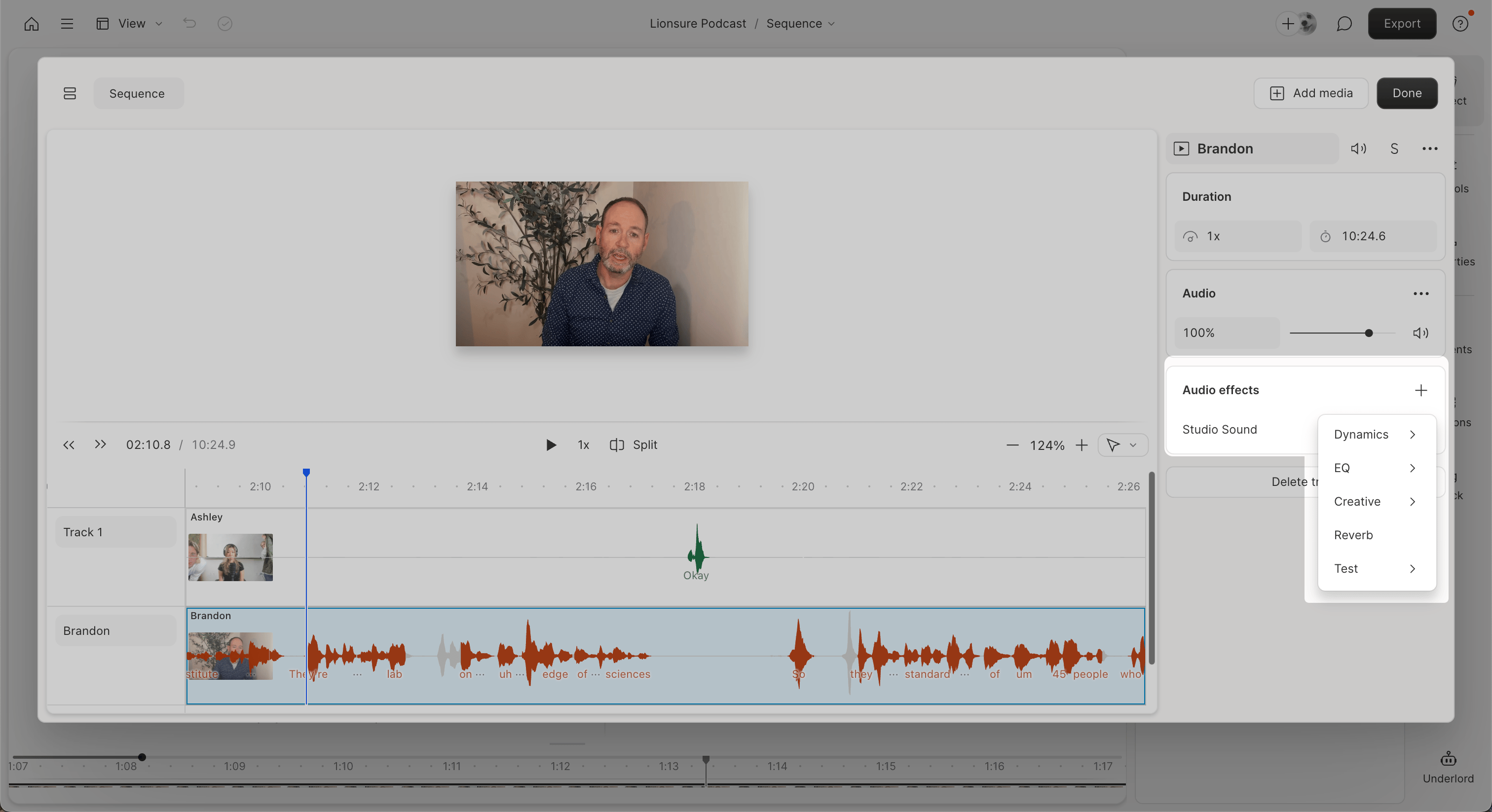 Adding audio effects in the Sequence Editor