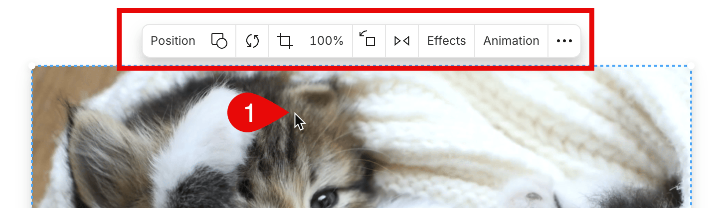 Floating toolbar options in Descript scene editor