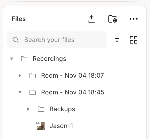 Rooms file structure in Project Files