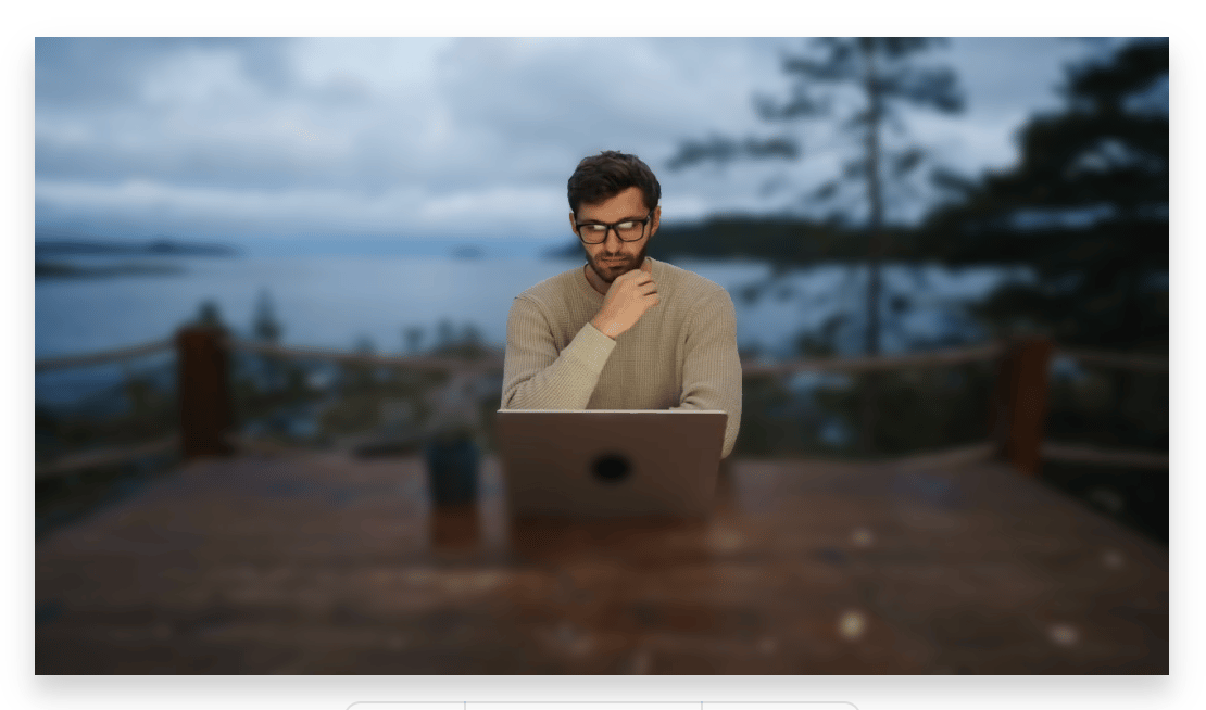Example of Blur speaker background effect in Descript