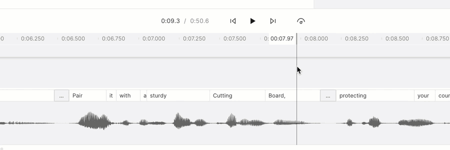 Dragging a word in the wordbar to adjust spacing