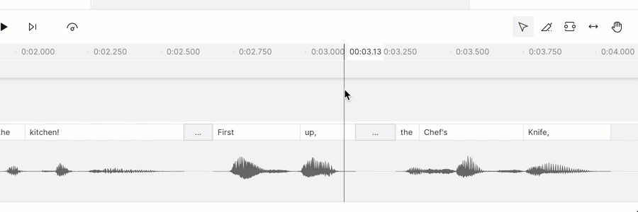 Using the Blade tool to adjust spacing between words