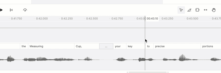 Using the Range tool to remove space between words