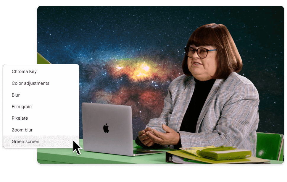 Green Screen effect in Descript