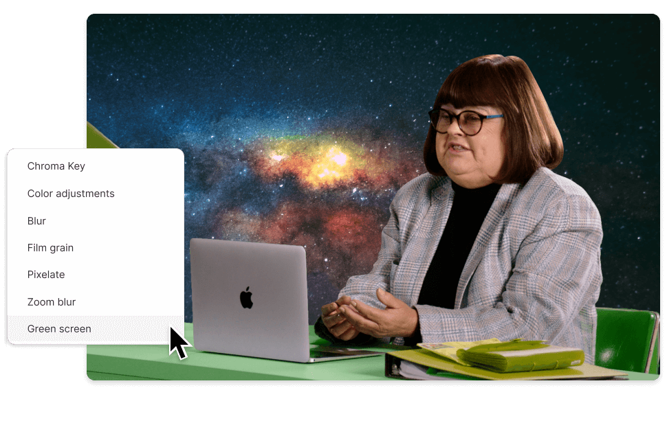 Green Screen effect in Descript