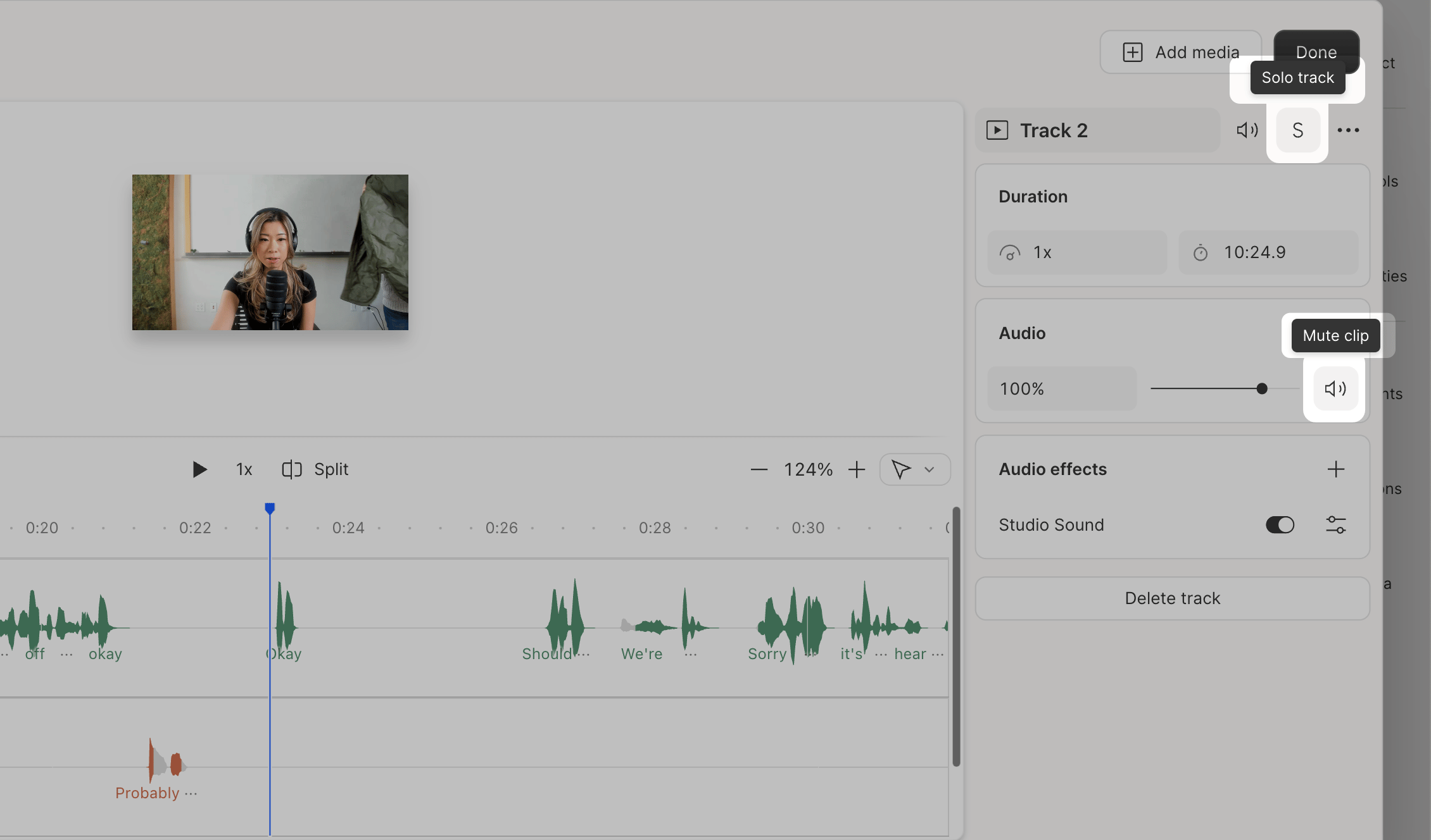 Solo and mute buttons in the Sequence Editor