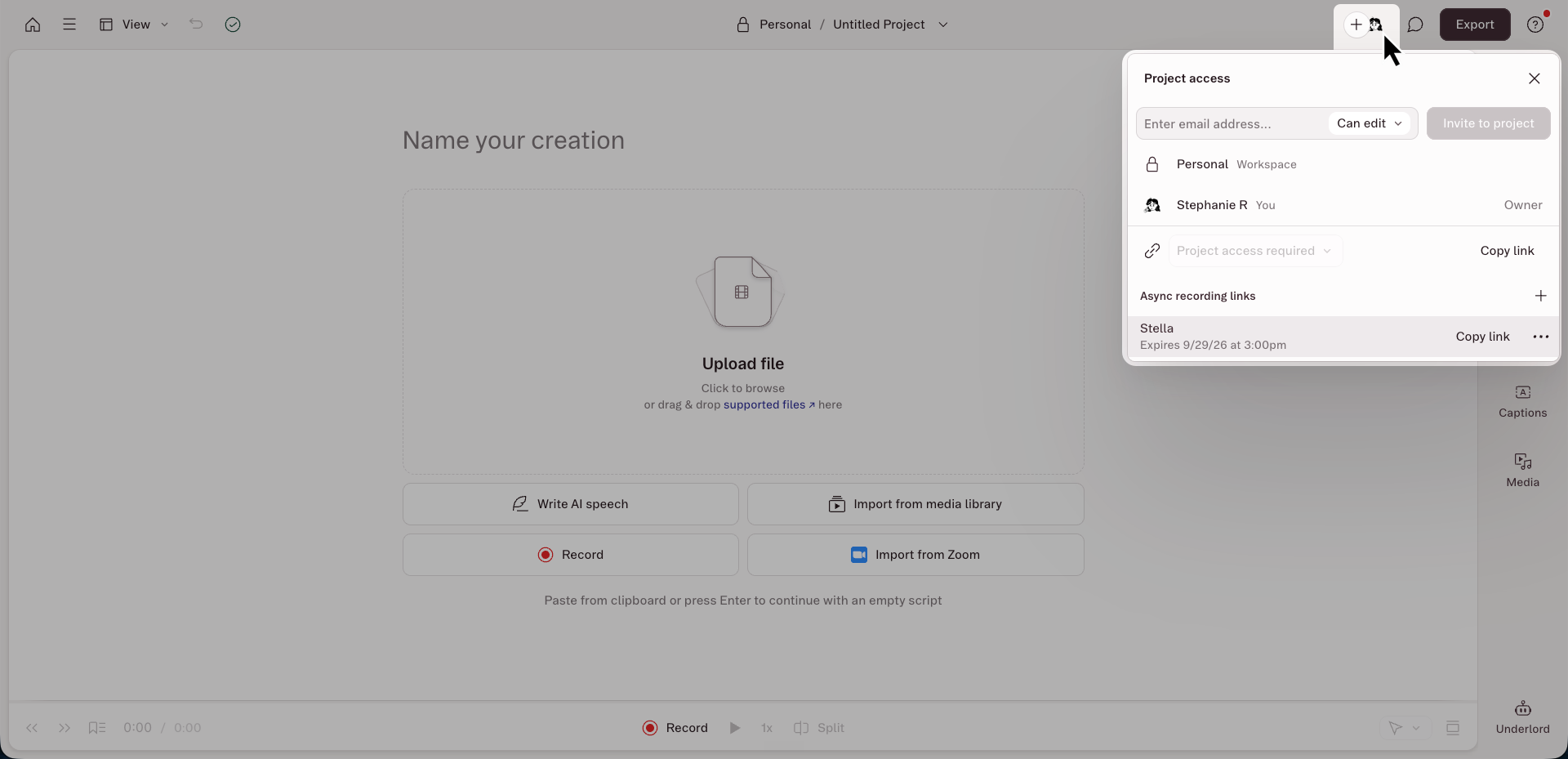 Async Link Project Access
