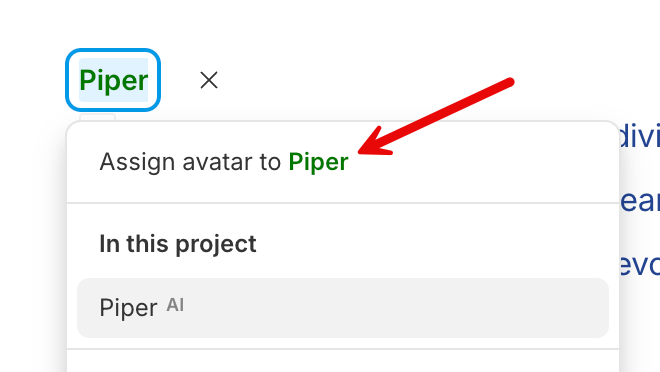 Assign avatar to speaker
