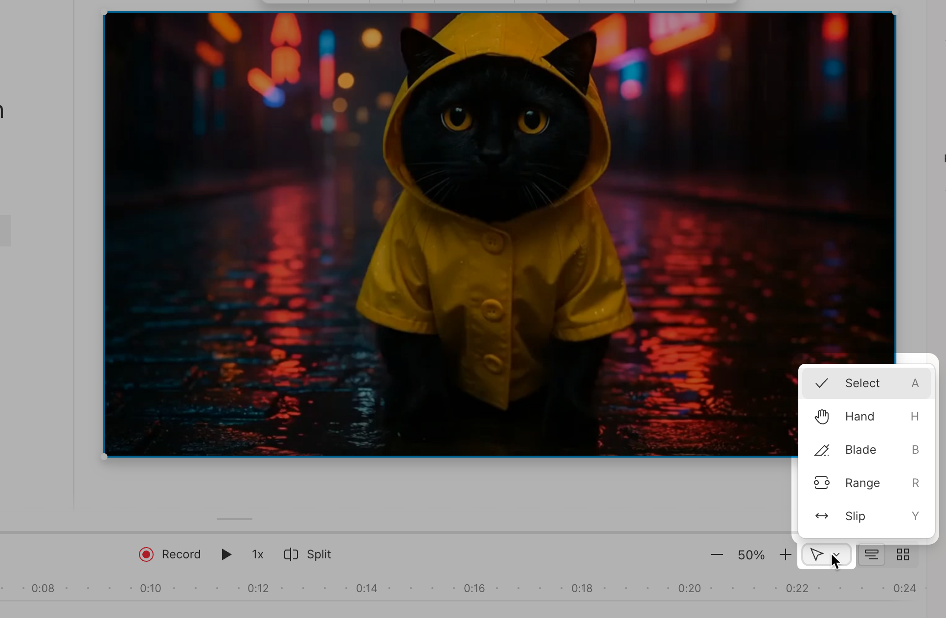 Advanced timeline tools in Descript showing precision editing controls