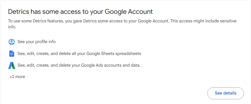 Google Account Permissions