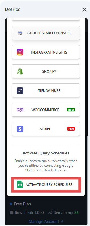 Connect Google Sheets