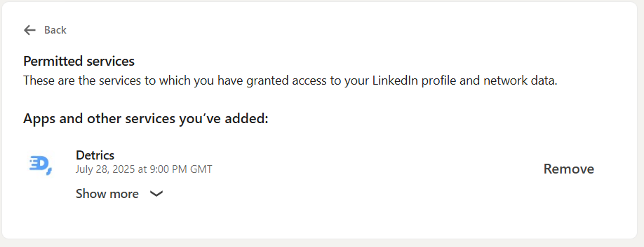 LinkedIn Data Sharing Settings