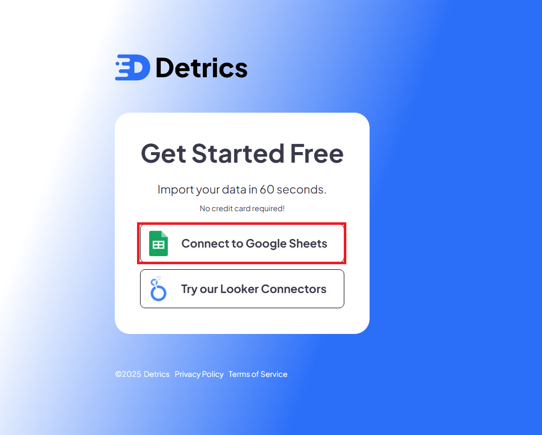 Get Started with Detrics