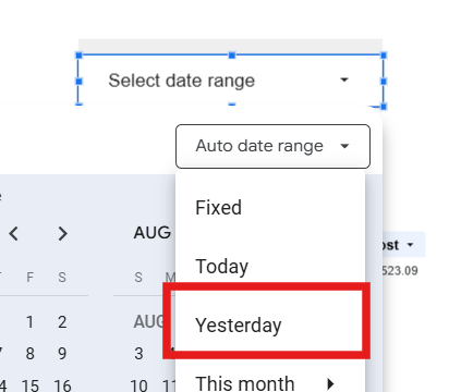 Set date range to yesterday for faster performance