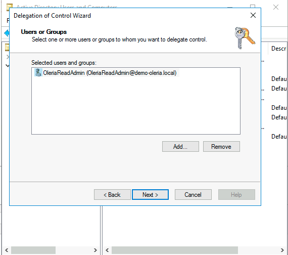 Select the user as shown below