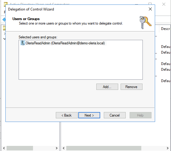 Select the user as shown below