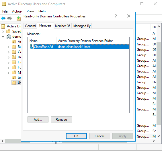 Add the user to the Read-only Domain Controller group.