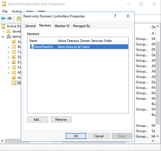 Add the user to the Read-only Domain Controller group.