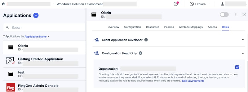 Identity Read Only (select all environments)