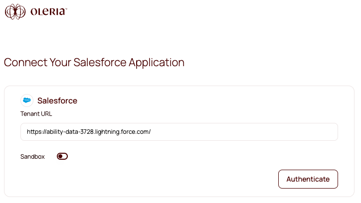 Provide your Salesforce URL and click Authenticate.