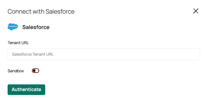 Provide your Salesforce URL and click Authenticate.