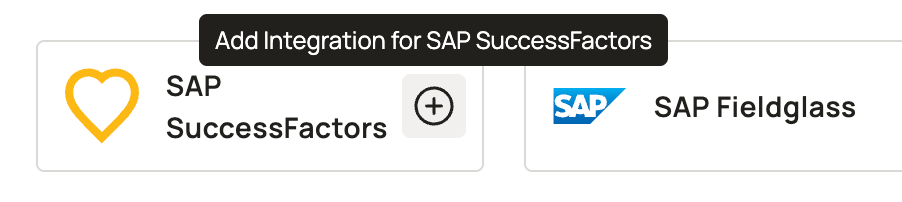 Oleria Integrations page showing SAP SuccessFactors with the Add Integration button