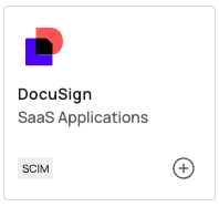 Application tile with a SCIM tag