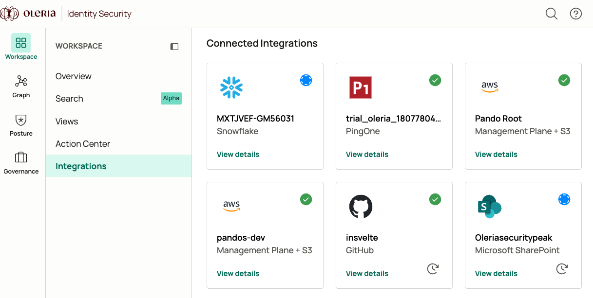 Navigate to Connected Integrations to find the newly integrated Snowflake instance.