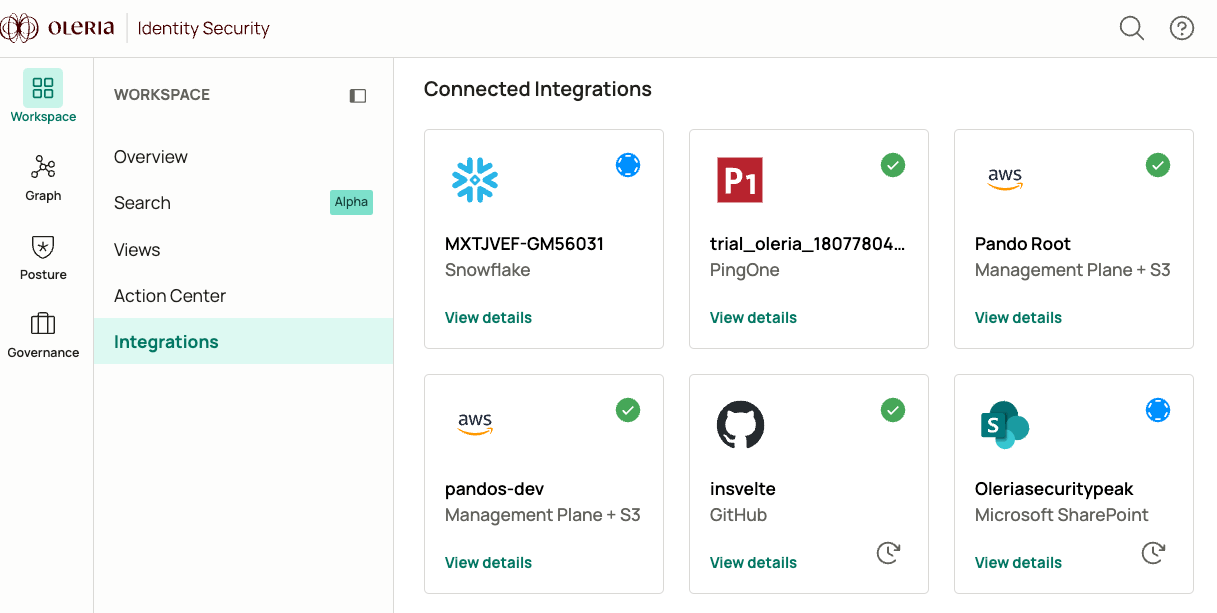 Navigate to Connected Integrations to find the newly integrated Snowflake instance.