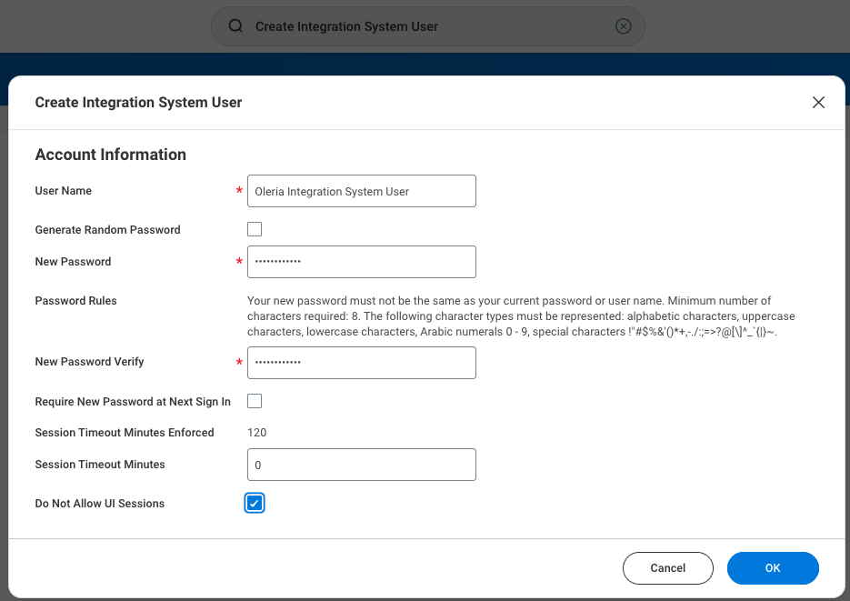 Select the checkbox Do Not Allow UI Sessions