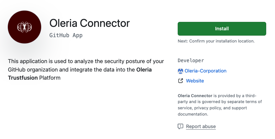 Open the link and install the Oleria Connector application